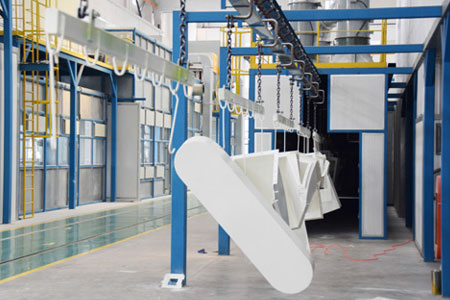 Small and medium parts dusting production line 